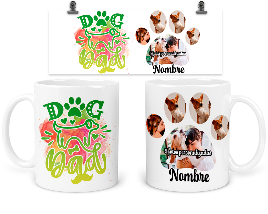 Taza 11 Oz Tph5. Personalizada Con Fotos Perro Hijo Dog Dad (Sin personalizado)