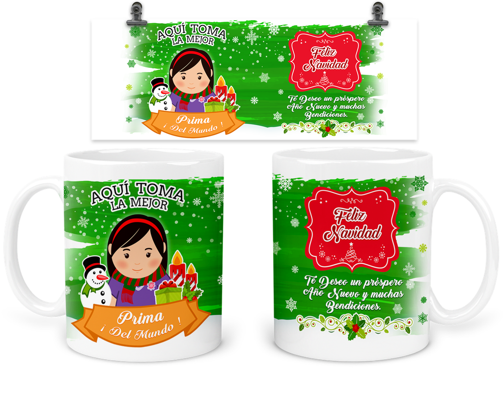 Taza 11 Oz Tan36. Navidad Intercambio. Aquí Toma: Prima