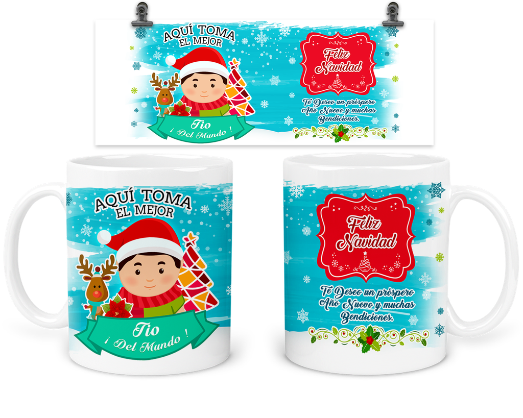 Taza 11 Oz Tan42. Navidad Intercambio. Aquí Toma: Tío
