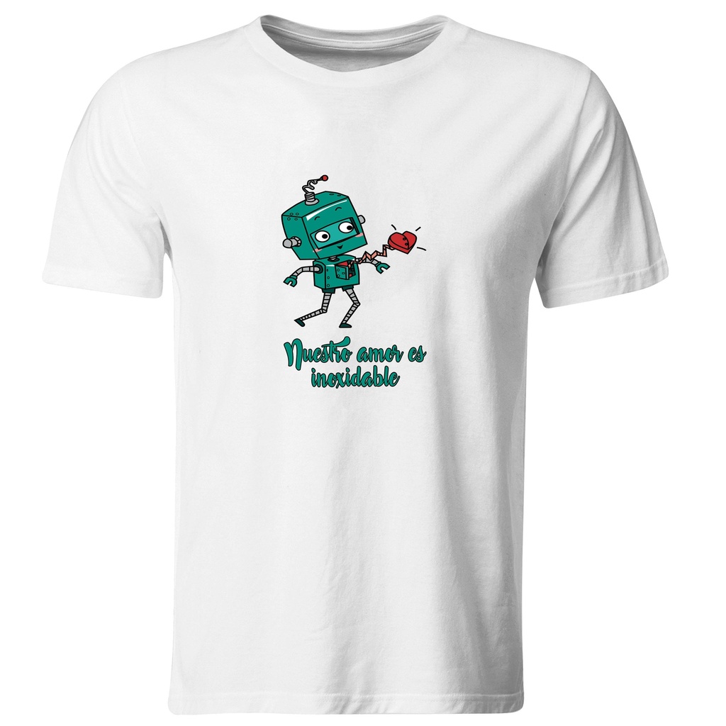 Playeras parejas:  Robot. Nuestro amor es inoxidable. (1/2) (Recto​)