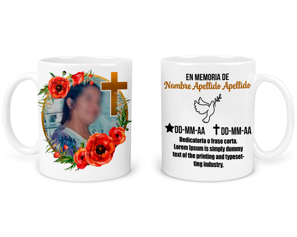 Taza Tno5. Novenario Aniversario Luctuoso personalizada (Con nombre)