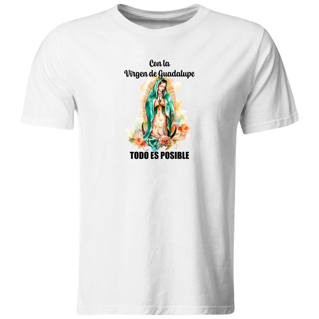 Playera Religiosa Rg12. Virgen De Guadalupe Todo Es Posible. (Recto​)