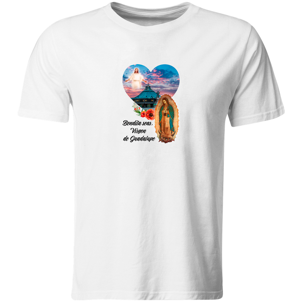 Playera Religiosa Rg29. Bendita seas Virgen De Guadalupe (Recto​)