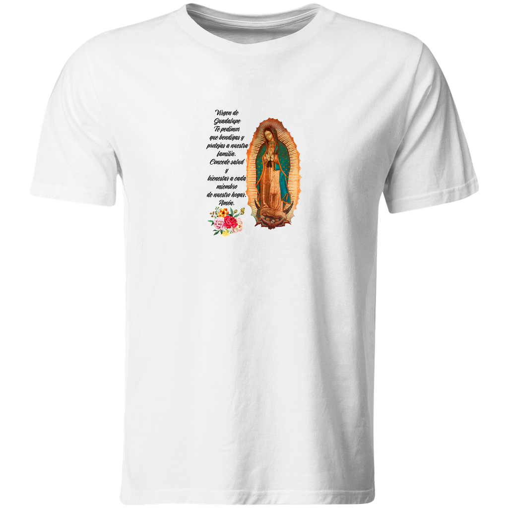 Playera Religiosa Rg30. Virgen De Guadalupe Oración familiar (Recto​)