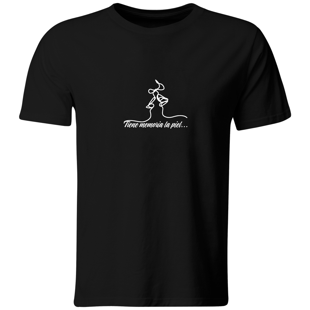 Playera Color Ic83. Tiene memoria la piel... Alfredito Alfredo (Recto​, Negro​, Blanco)