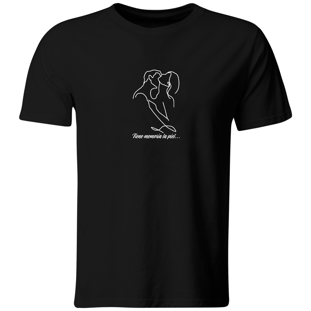 Playera Color Ic84. Tiene memoria la piel... Alfredito Alfredo (Recto​, Negro​, Blanco)