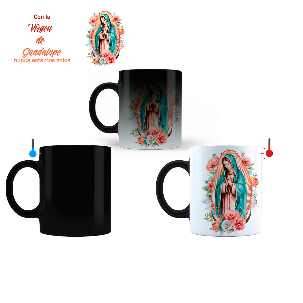 Taza Magica 11 Oz Ts10. Virgen De Guadalupe: Fe Y Devoción (Con nombre)