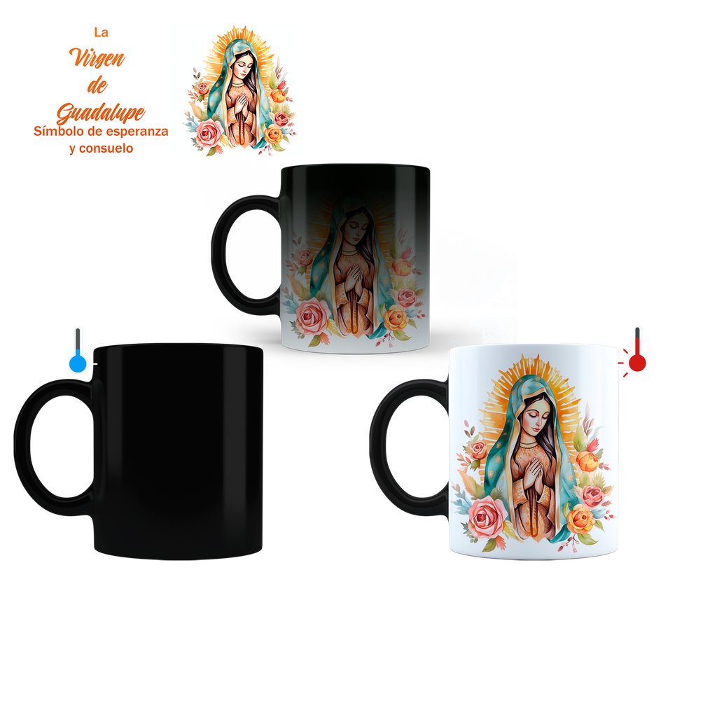 Taza Magica 11 Oz Ts12. Virgen De Guadalupe: Fe Y Devoción (Con nombre)