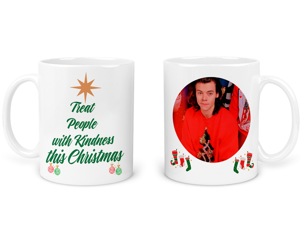 Taza 11 Oz Tan54. Navidad Intercambio. Harry Treat People...