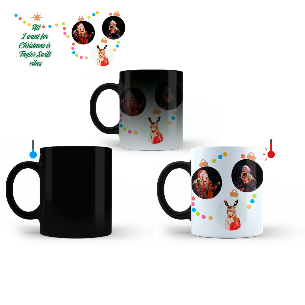 Taza Magica 11 Oz Tan60. Navidad Taylor christmas vibes... (Sin personalizado)