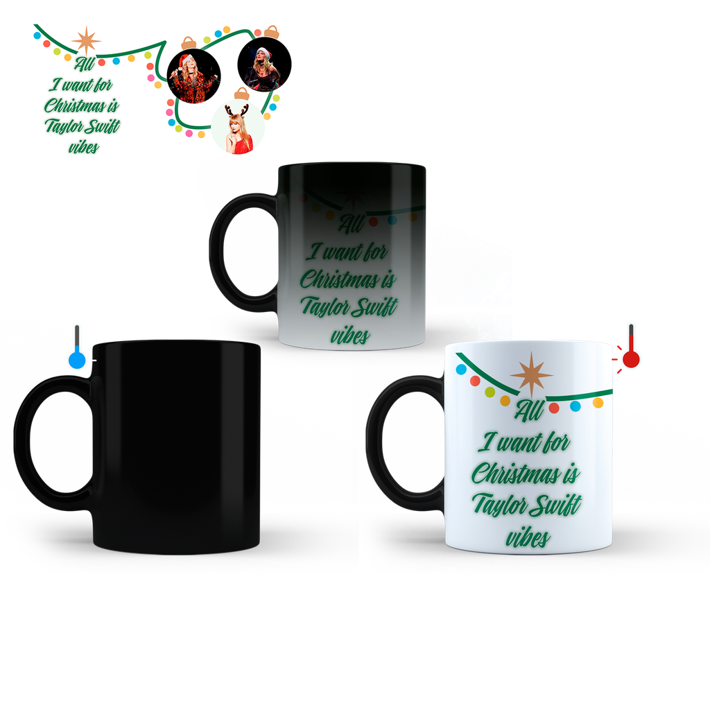 Taza Magica 11 Oz Tan61. Navidad Taylor Christmas Vibes...