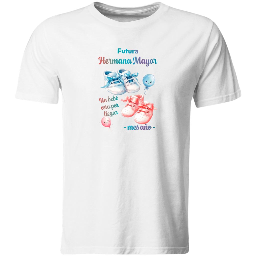 Playera Personalizada Due1. Futura Hermana Mayor. Embarazo Maternidad (Recto​)