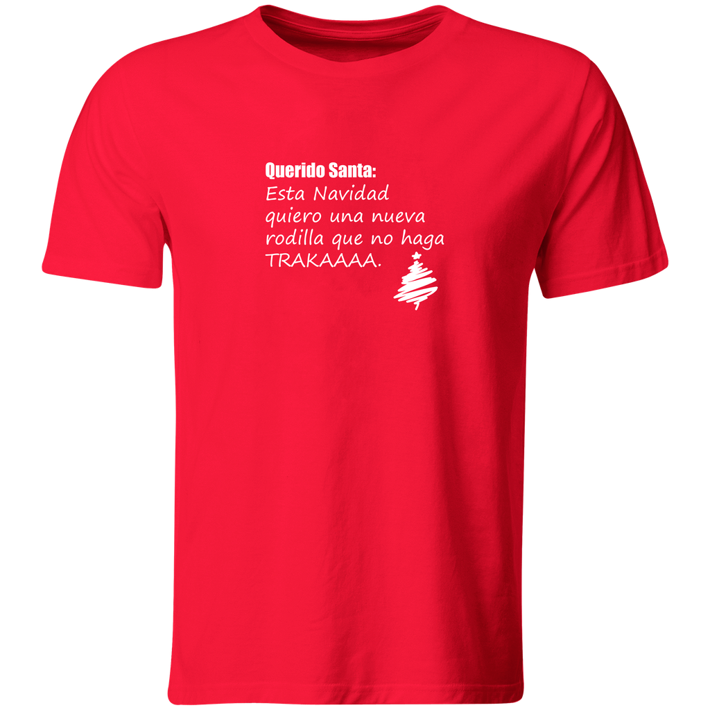 Playera Color Ic86. Navidad Una Nueva Rodilla... Trakaaa (Recto​, Negro​, Blanco)