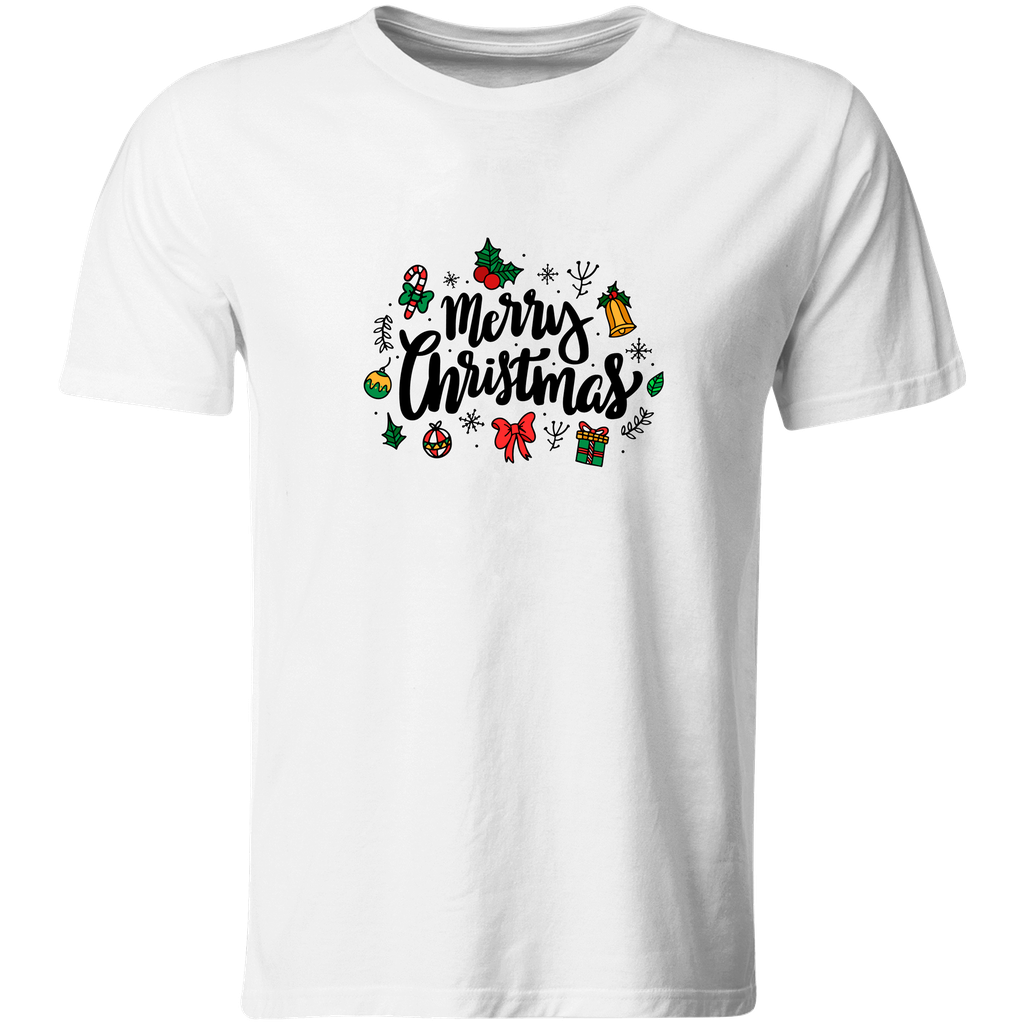 Playera Individual Na161. Navidad Navideña regalos pino (Recto​)