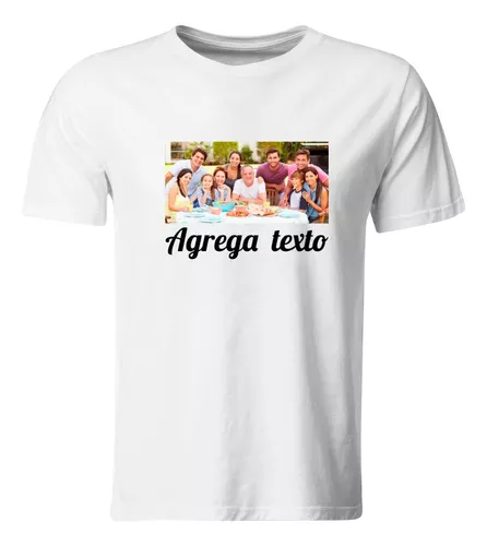 Playera personalizada con tu imagen + texto.  (Recto​)