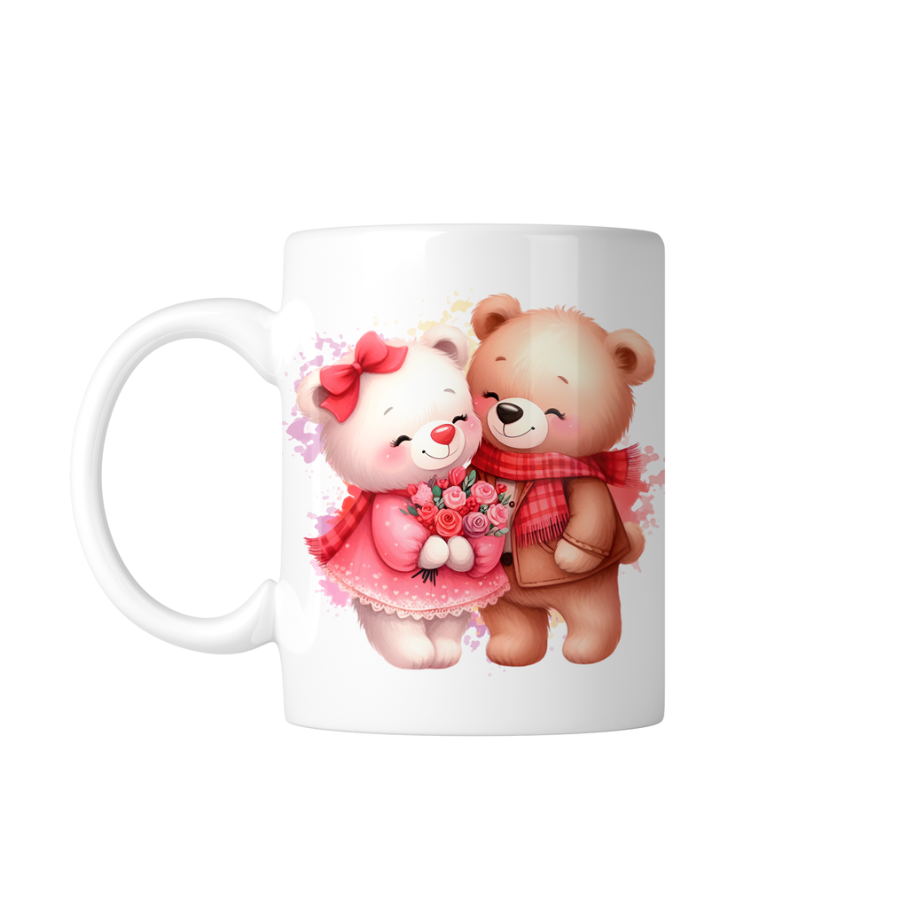Taza Personaliza C/ Texto Foto Parejas Tapp21. Osos y rosas