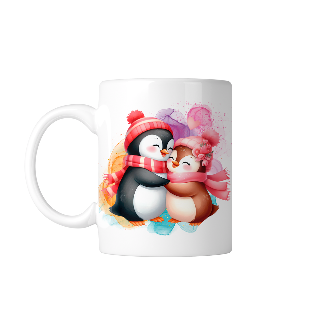 Taza Personaliza C/ Texto Foto Parejas Tapp36. Pingüinos  (Sin personalizado)