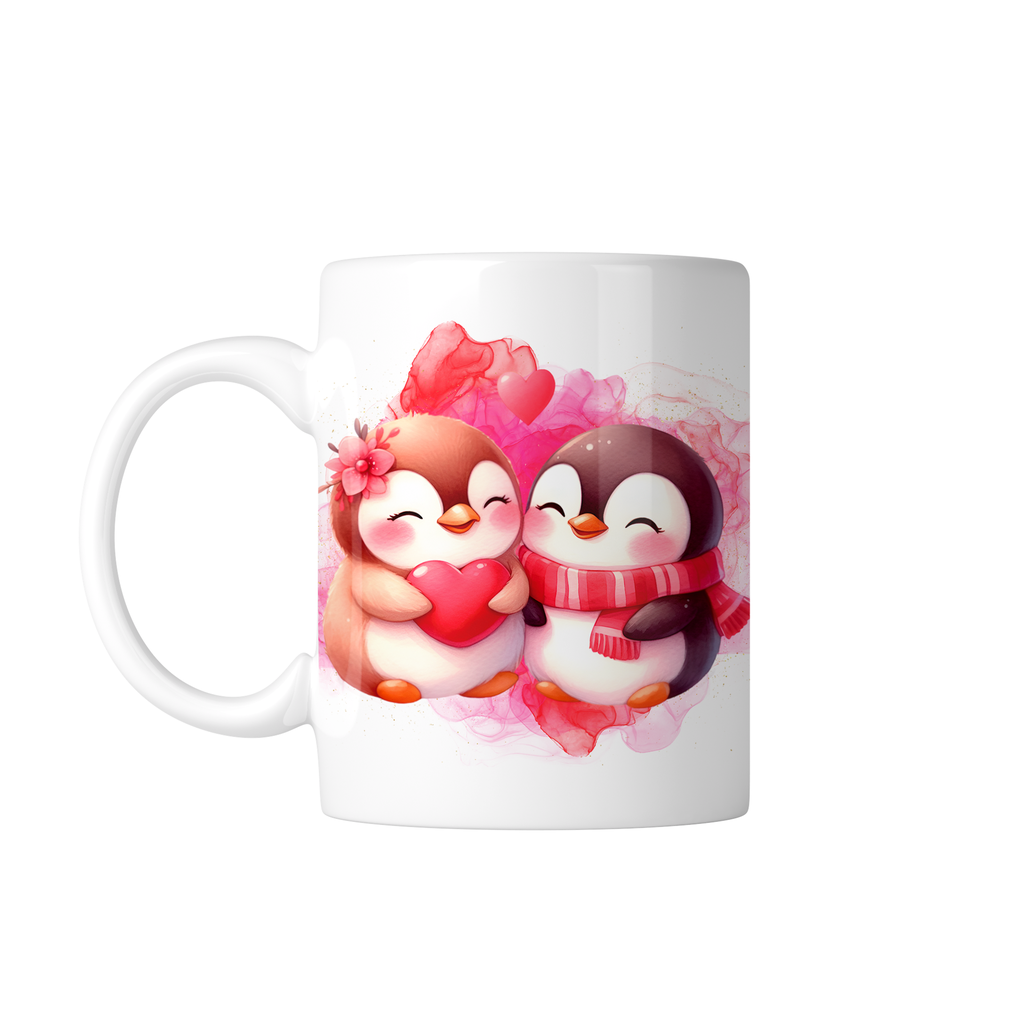 Taza Personaliza C/ Texto Foto Parejas Tapp38. Pinguinos  (Sin personalizado)
