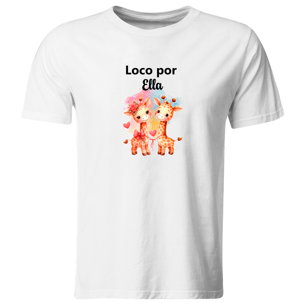 Playera Lsv17 Parejas. Loco por ella. Yo soy Ella. Jirafas (Recto​)