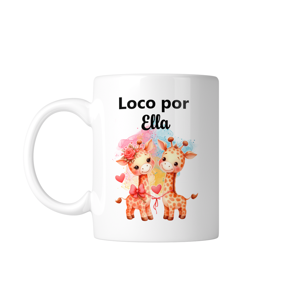 Tazas Personalizadas Lsv17. Dúo (2) de tazas. Loco por ella | Yo soy ella (Sin personalizado)