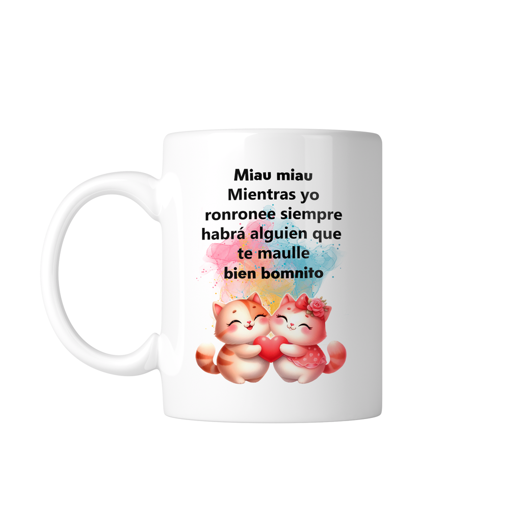 Taza Personalizada Lsv19. Gato gatitos frase: mientras yo... (Sin personalizado)