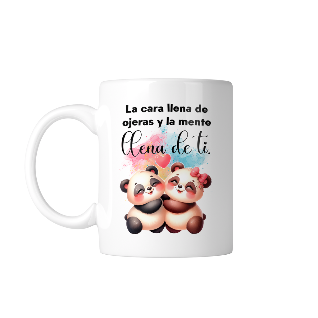 Taza Personalizada parejas Lsv21. La mente llena de ti... Pandas