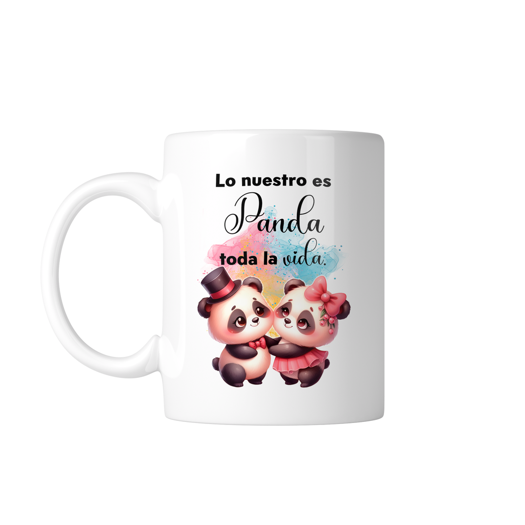 Taza Personalizada Parejas Lsv22. Panda toda la vida...