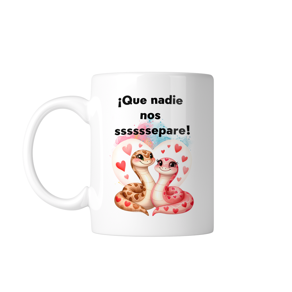 Taza Personalizada Pareja Lsv28. ¡Que nadie nos sssssepare! Serpiente vibora