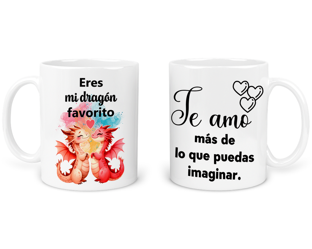 Taza Parejas Tapp41. Eres mi dragon favorito (Con nombre)