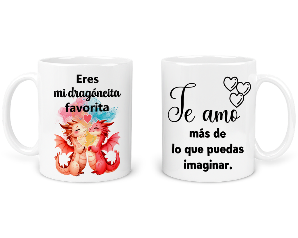 Taza Parejas Tapp42. Eres Mi Dragoncita Favorita (Con nombre)