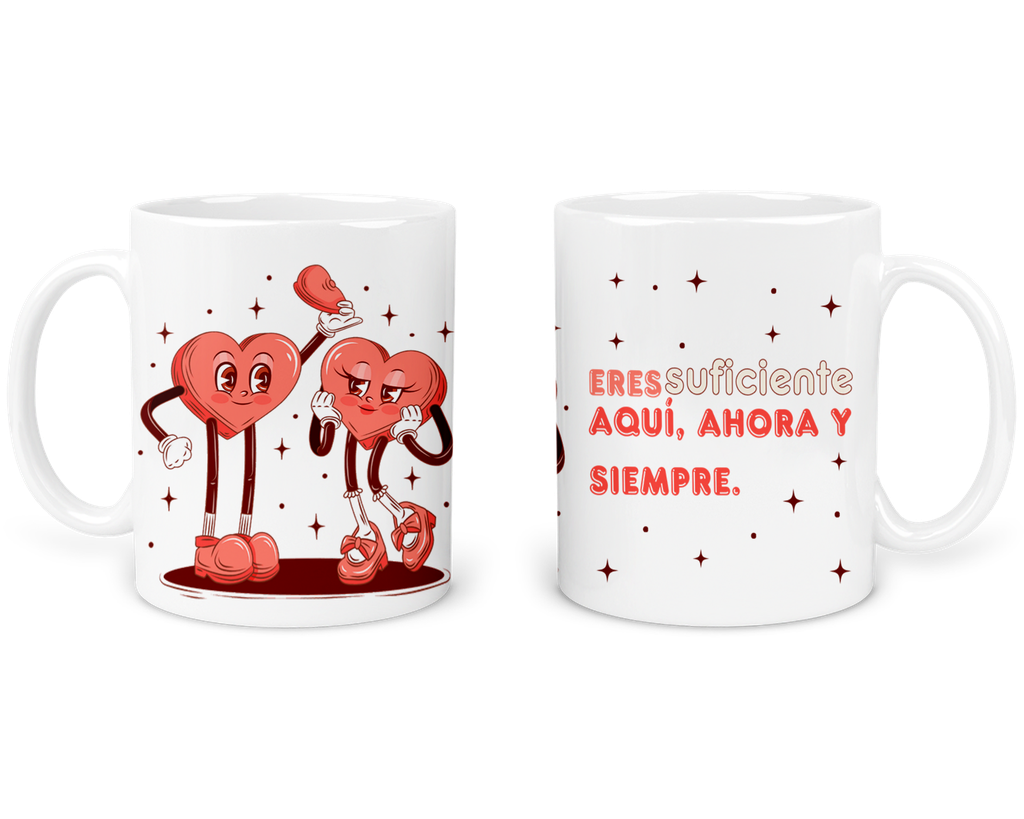 Taza Parejas Tapp52. Frase: Eres suficiente siempre. Amor (Con nombre)