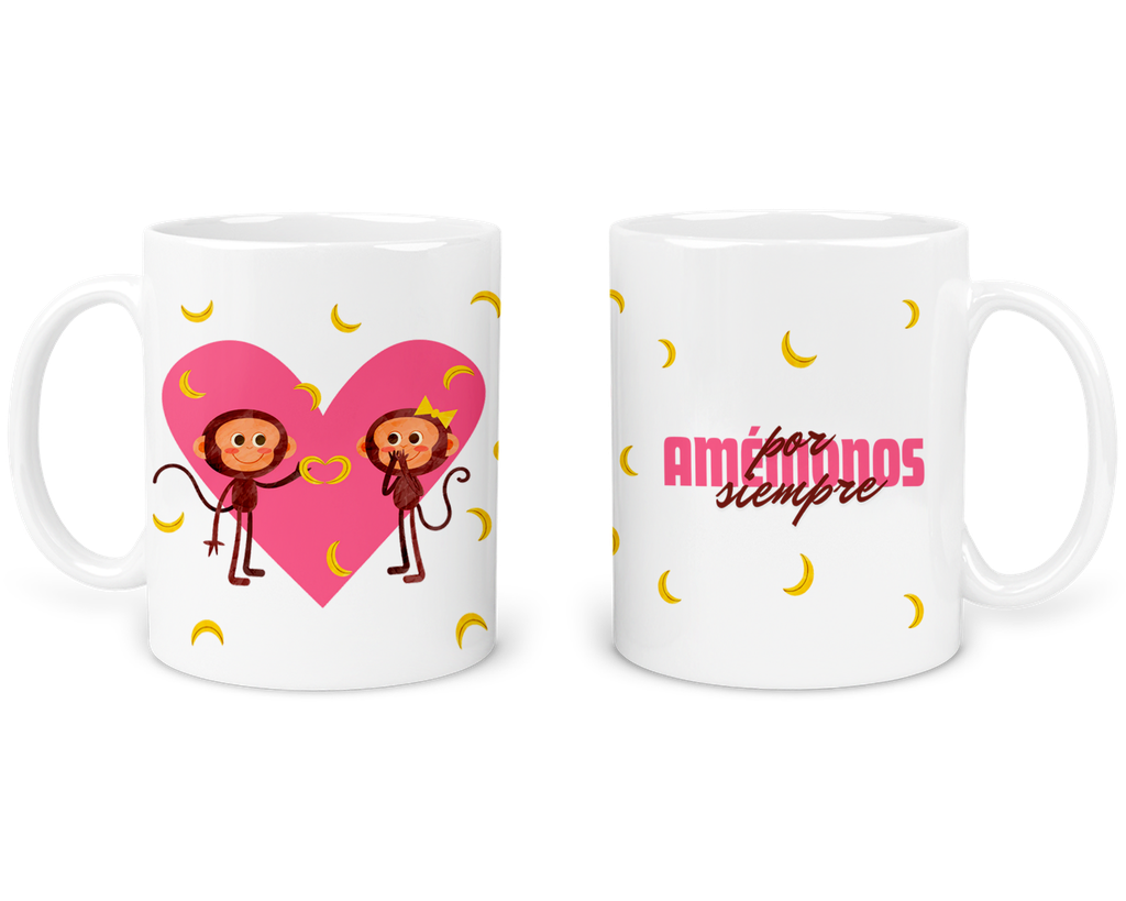 Taza Parejas Tapp55. Frase: Amemonos por siempre. Changuitos