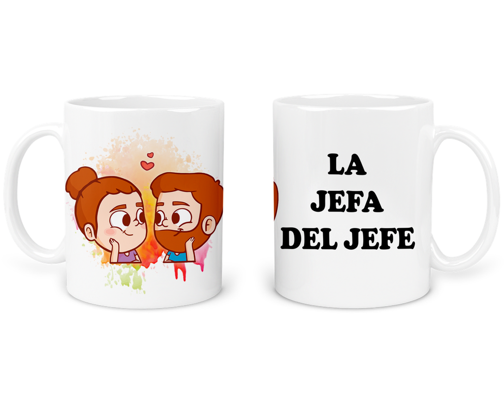 Taza Parejas Tapp58. El jefe | La jefa del jefe. 2 pz (Con nombre)