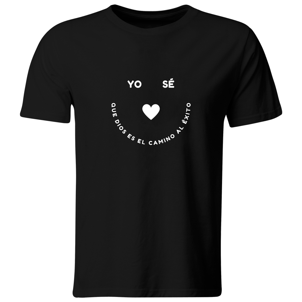 Playera Rg45 Religiosa. Frase: Dios Es El Camino Al Exito (Recto​, Negro​, Blanco)