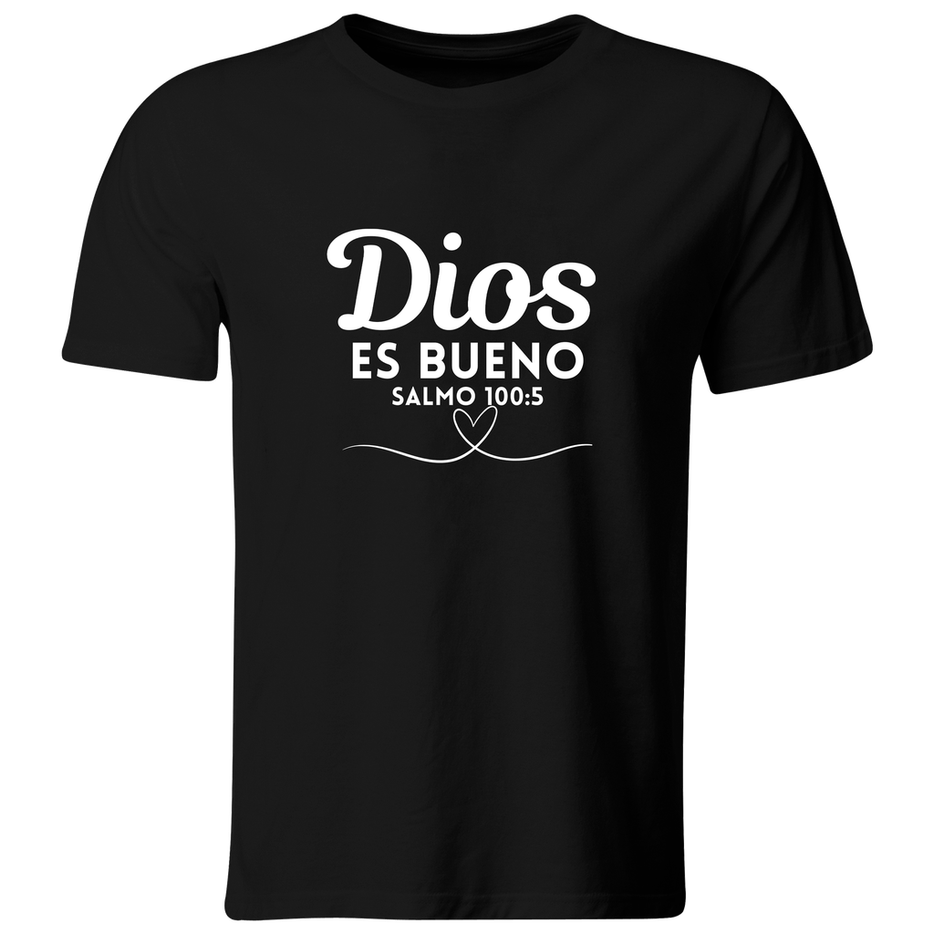 Playera Rg49 Religiosa. Frase: Dios es bueno. Salmo (Recto​, Negro​, Blanco)
