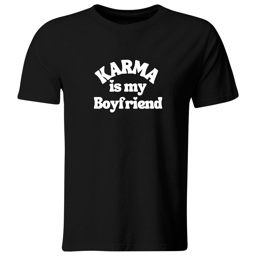 Playera Color Ic144. Karma Is My Boyfriend (Recto​, Negro​, Blanco)