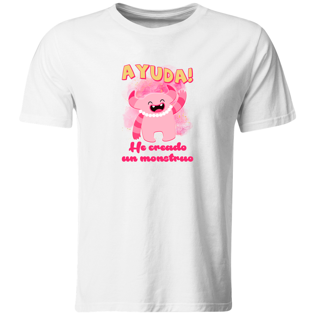 Playera Lcf2. Familia. Ayuda he creado un mosntruo. Chistosa (Recto​, Mamá)