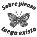 Playera Bordada Lc56. Frase Meme Sobrepienso luego existo mariposa