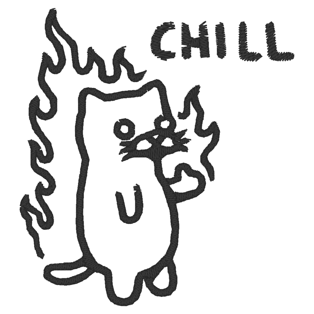 Playera Bordada Lc65. Anime, Meme gato chill 