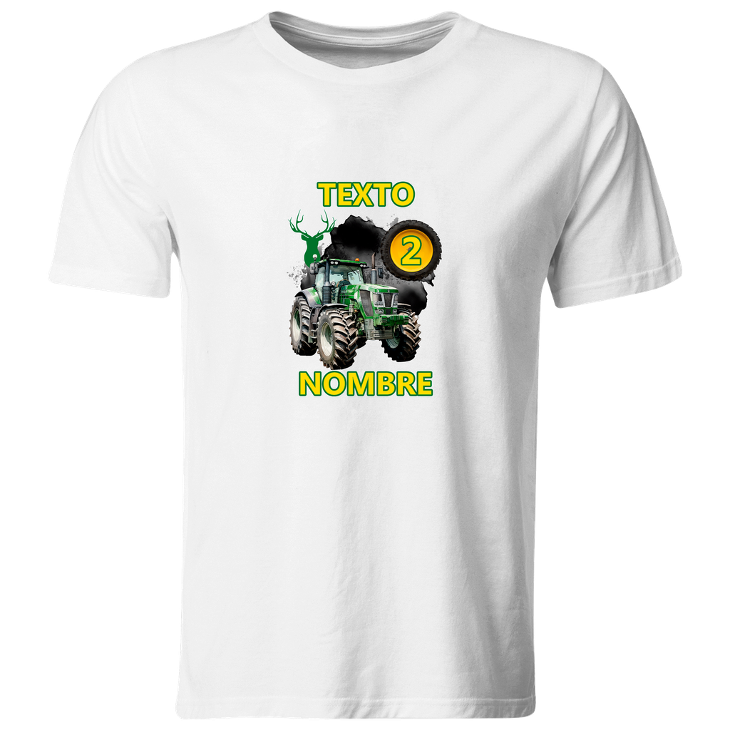 Playera Personalizada Cumpleaños Pc125. Tractor verde John
