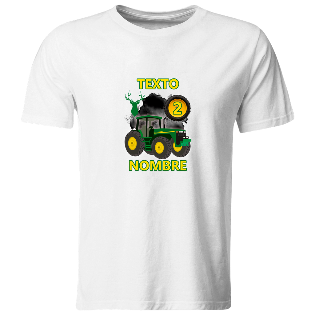 Playera Personalizada Cumpleaños Pc126. Tractor verde John 