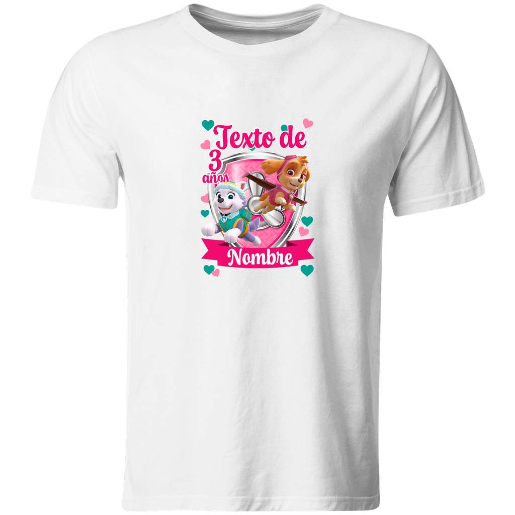Playera Personalizada Cumpleaños Pc133. Patrulla canina paw patrol (Recto​)