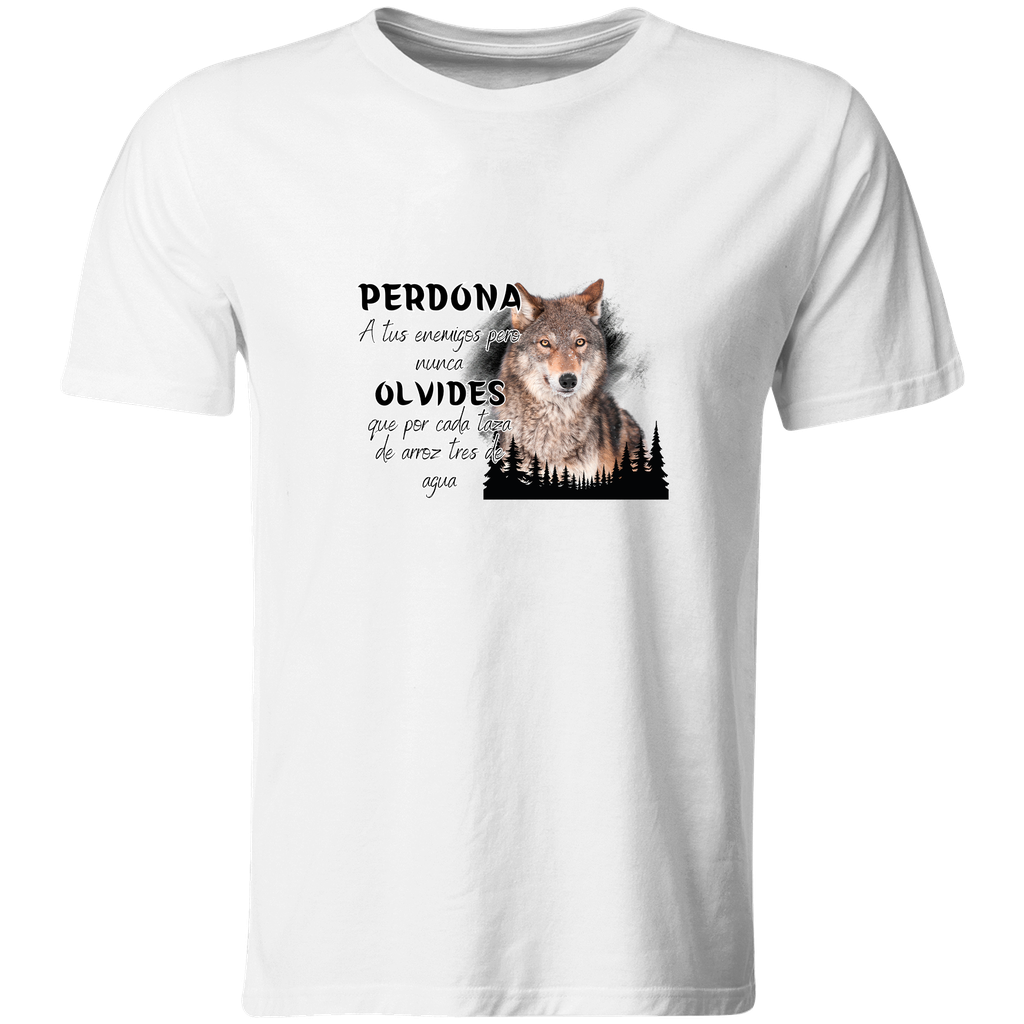 Playera Individual Lk725. Frase meme lobo.  (Recto​)