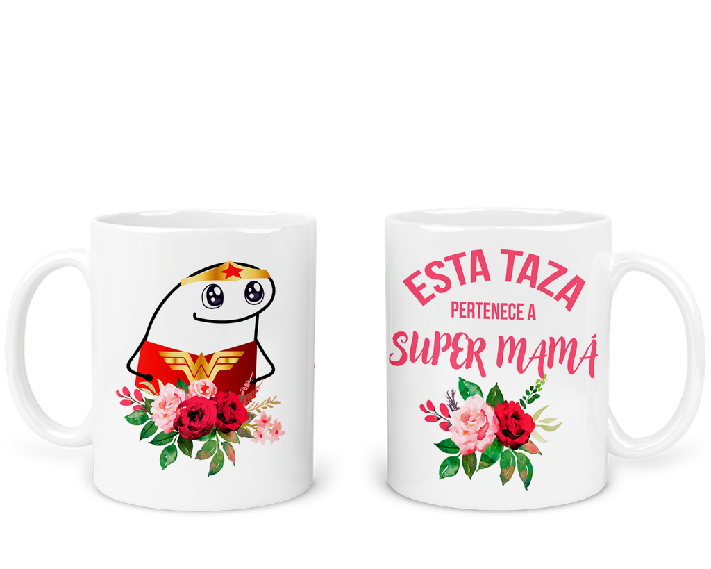 Taza 11 oz FDM-1. Esta taza pertenece a super mamá (Sin personalizado)