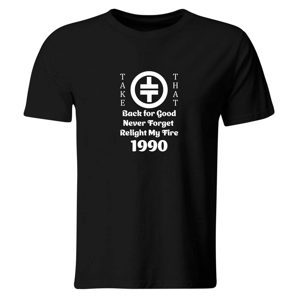 Playera Color Lk735. Artista Cantante. Take That 1990 (Recto​, Negro​, Blanco)