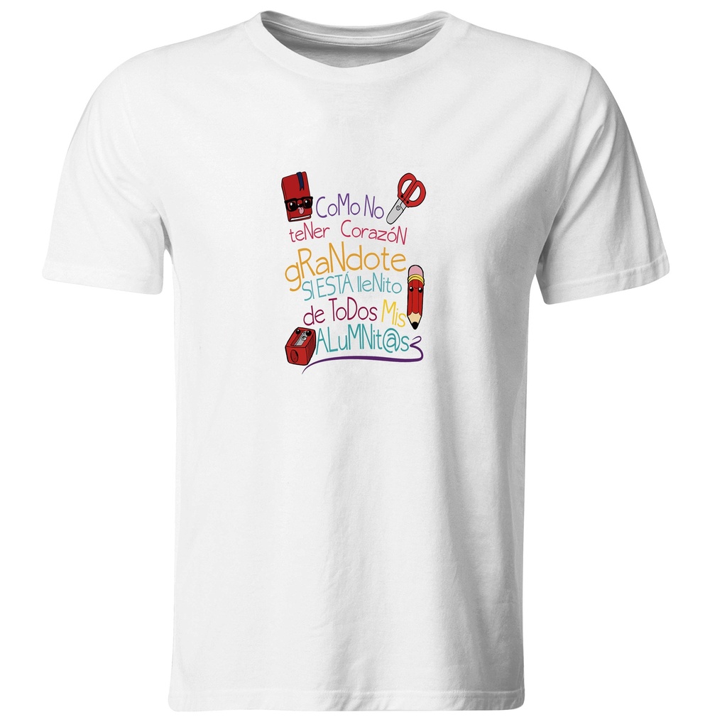 Playeras maestros. Corazón grandote lleno de alumn@s