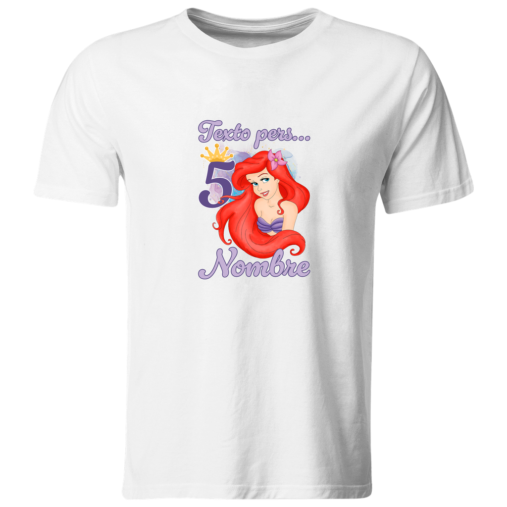 Playera Personalizada Cumpleaños Pc137. La sirenita mermaid princesa 