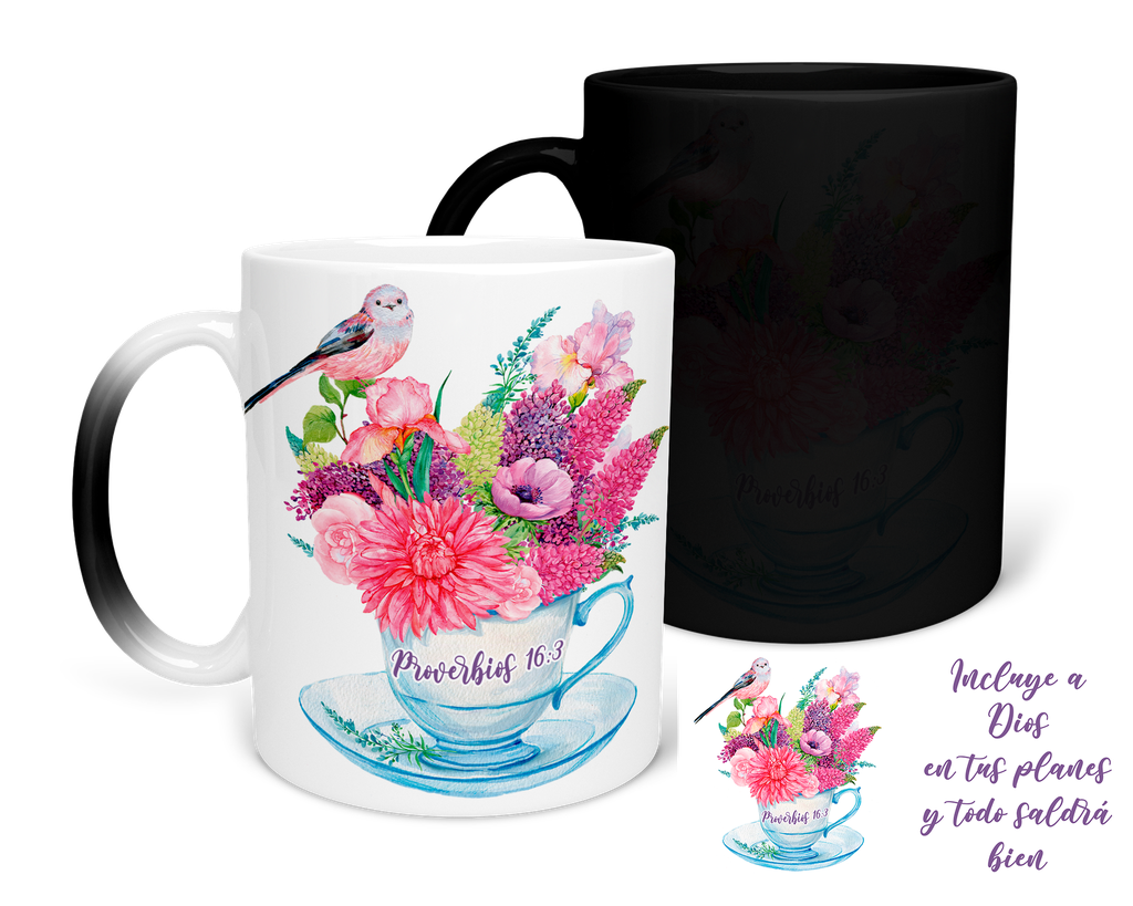 Taza Mágica 11 Oz. Mam1 -fc1. Frase Cristiana Religiosa (Con nombre)