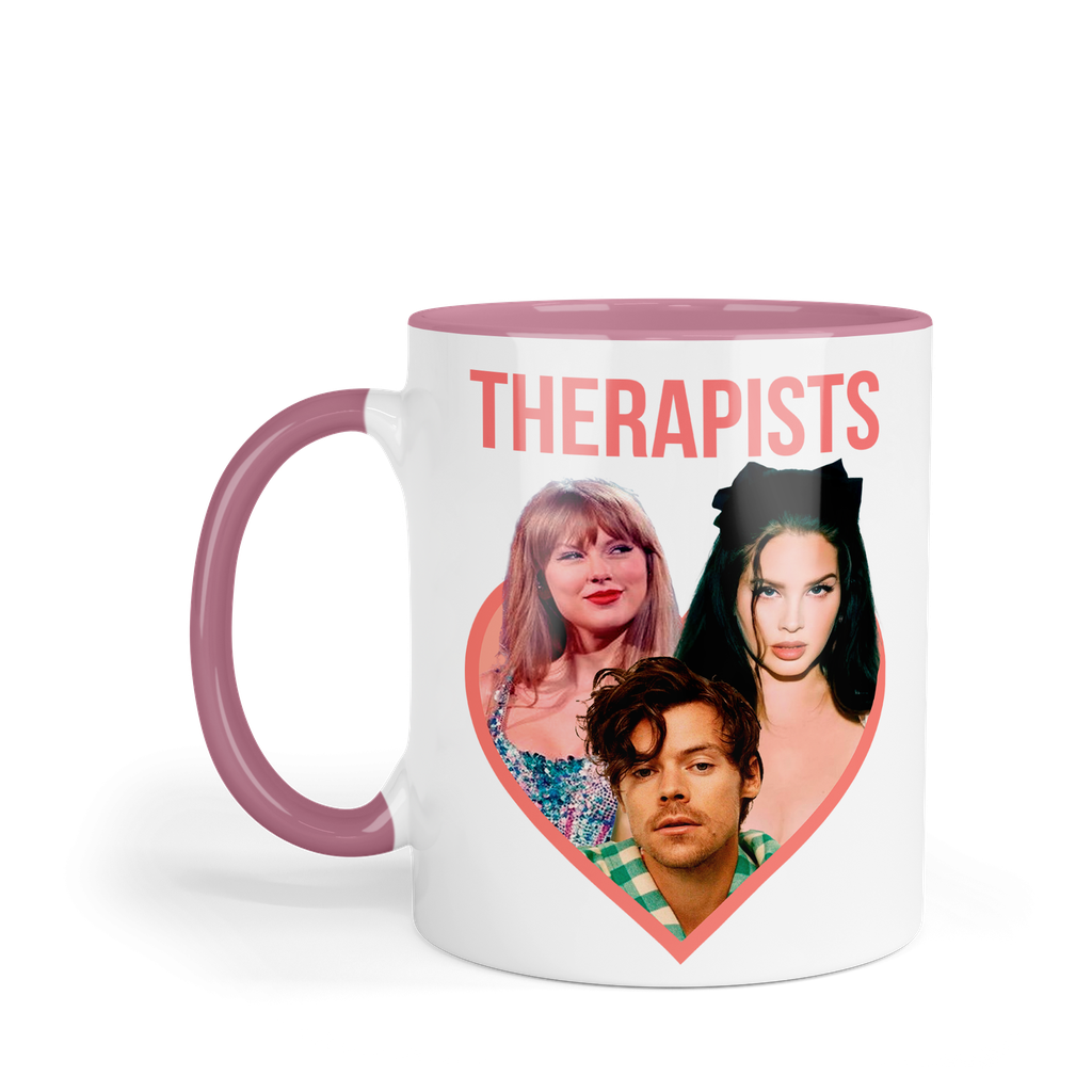 Taza Fondo Y Asa De Color Rosa. Tnfr -lk679: Terapeutas Lana, Harry y Taylor (Con nombre)