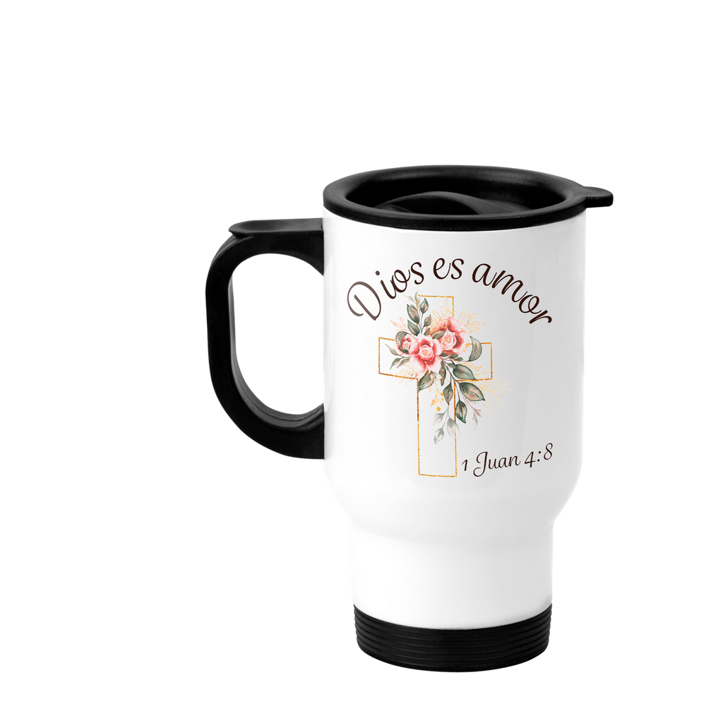 Termo 16 oz. TV16 -FC7. Frase cristiana religiosa: Dios es amor (Con nombre)